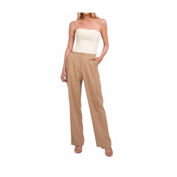 NEW PARENTEZI marcus straight leg pants in ivory stripes